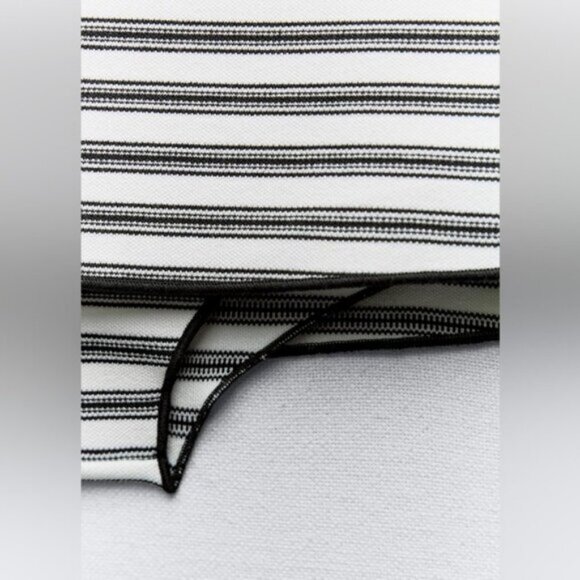 ZARA 2 PIECE SET STRIPED STRETCH KNIT TOP AND HIPSTER PANTIES - Picture 6 of 8